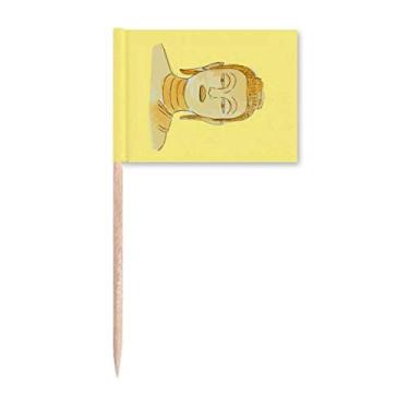 Imagem de Blessing Gold Pinch Body Staring Retrato Palito Bandeira Marcador Decoração de Festa