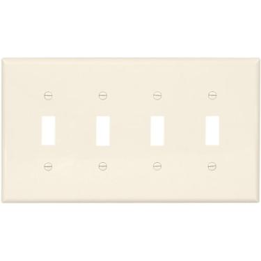 Imagem de EATON Fiação PJ4LA placa de parede branca de policarbonato tamanho médio 1 gangue, amêndoa clara
