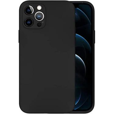 Imagem de TTUCFA Capa de silicone líquido compatível com iPhone 13 Pro capa de telefone flexível anti-choque capa protetora de corpo inteiro de camada tripla (cor: preto, tamanho: para iphone13Pro)