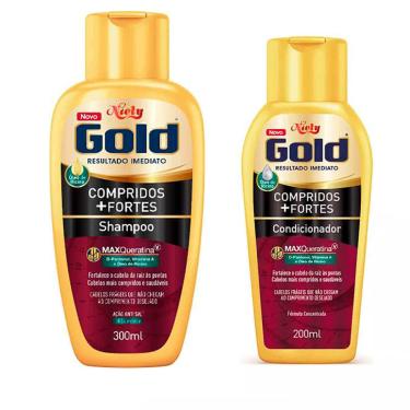 Imagem de Kit Niely Gold Compridos + Fortes Shampoo com 300ml + Condicionador com 200ml 1 Unidade