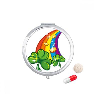 Imagem de Caixa de comprimidos Clover Rainbow Ireland St. Patrick's Day, caixa de armazenamento de remédios