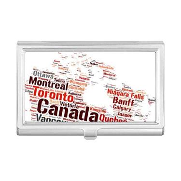 Imagem de Mapa do Canadá com nomes de cidades, porta-cartões e porta-cartões de visita