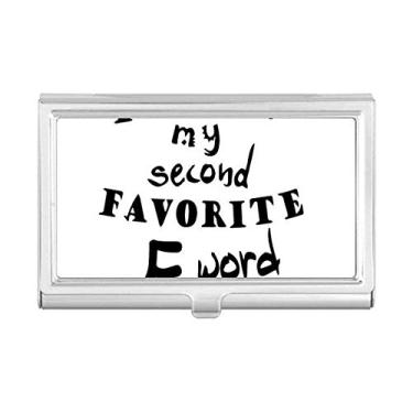 Imagem de Porta-cartões de visita com design de palavra em inglês "Friday My Second Favorite