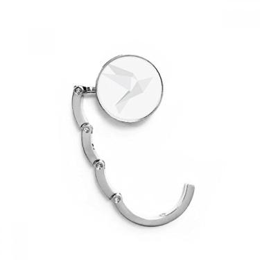 Imagem de Gancho de mesa com padrão de pombo abstrato de origami branco com fecho decorativo dobrável