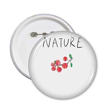 Imagem de Broches de Pintura de Ilha Red Fruit Plant Emblema Decoração de Roupas Redonda 5 peças