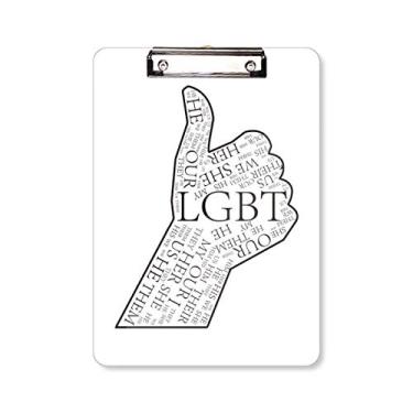 Imagem de LGBT Placa de apoio com bandeira de arco-íris ótima prancheta para pasta de escrita A4