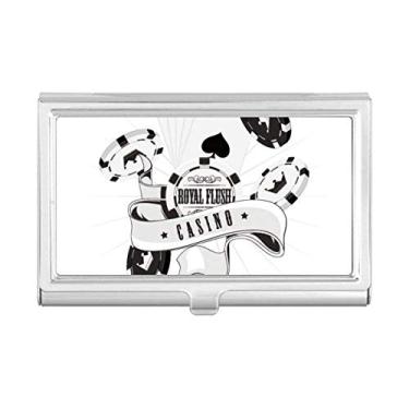 Imagem de Estojo para cartões de visita, com estampa de utensílios de jogos, porta-cartões e carteira