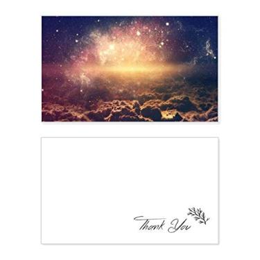 Imagem de Golden Space Nebulosa Padrão cósmico Cartão de agradecimento Papel Aniversário Saudações Casamento Agradecimento