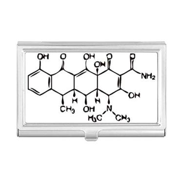 Imagem de Porta-cartões de visita com estrutura atômica orgânica molecular