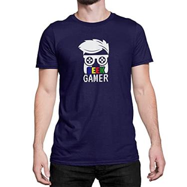 Imagem de Camiseta Estampada Geek Gamer Camisa Masculina Azul Tamanho:M