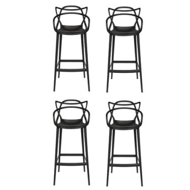 Imagem de Kit 4 banquetas médias Masters Allegra - 66 cm - Preto