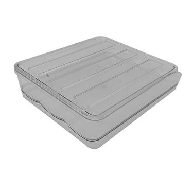 Imagem de Suporte para Geladeira de Ovos, Sobreposição Doméstica Com Dispensador de Gaveta Transparente para Cestas de Ovos (1 camada)