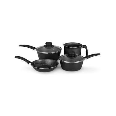 Imagem de Conjunto de Panelas 4 Peças Multiflon Essencial com Revestimento Antiaderente Ultra7 e Tampas de Vidro - Cinza