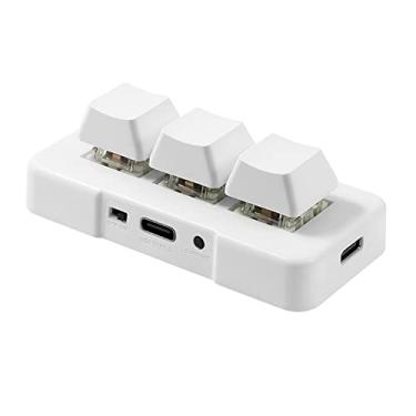 Imagem de Moniss Mini teclado personalizado de 3 teclas MK321BT com interruptor azul mecânico Conexão de modo duplo USB+BT para jogos de escritório Multimídia branco Teclado personalizado