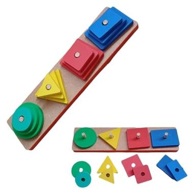 Imagem de Brinquedo Pedagógico Em Madeira Prancha De Seleção Reta Encaixe