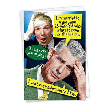 Imagem de NobleWorks - Cartão de felicitações de aniversário hilário com envelope de 12 x 18 cm (1 cartão) Bday Sex All The Time C6352BDG