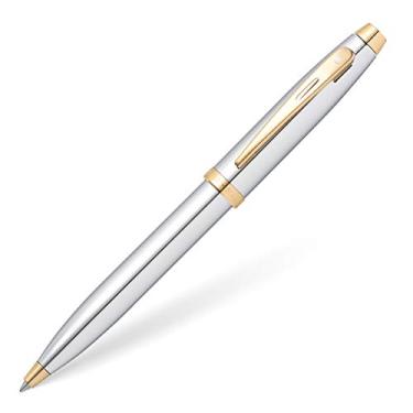 Imagem de Sheaffer 100 canetas esferográficas cromadas com acabamento dourado