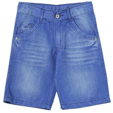 Imagem de Bermuda Juvenil Look Jeans Diferente Jeans Masculino-Masculino