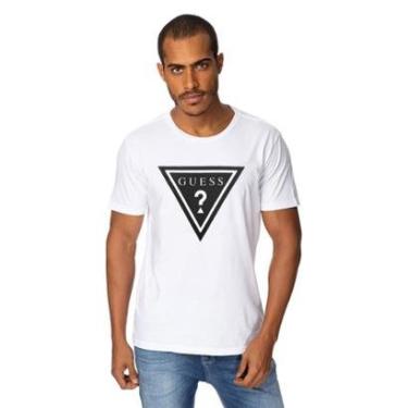 Imagem de Camiseta Guess Masculina Full Black Logo Print Branca-Masculino
