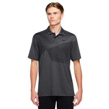 Imagem de Nike Camisa polo de golfe com estampa Vapor Dry Fit, Fumê escuro/preto, XXG