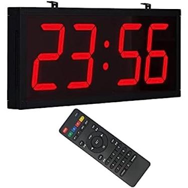 Imagem de Relógio digital de 19 polegadas, relógio de parede, sincronização automática de tempo, adequado para escola, escritório, fábrica, academia, uso de plug-in de controle remoto, vermelho