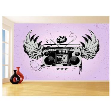 Imagem de Papel De Parede 3D Musica Toca Fita Retrô Tape 3,5M Mus43