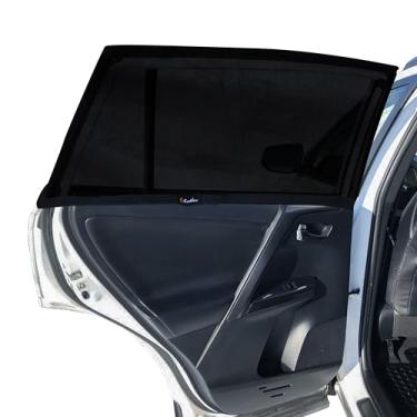 Imagem de EcoNour Pacote com 2 telas de janela de carro compatíveis com Toyota Rav4 | Protetor solar com 100% de proteção UV e mosquito | Capas de janela traseira de bebê de malha respirável para privacidade e