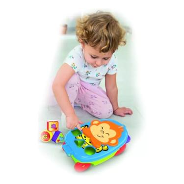 Imagem de Bauzinho Macaquinho com Formas Geométricas Educativo Didático Seguro Durável Estimula Criatividade Aprendizado Cognitivo e Motor Para Crianças A Partir de 1 Ano Ideal Para Casa Creches e Escolas