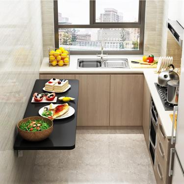 Imagem de Mesa dobrável montada na parede, mesa de estudo de folha suspensa para espaço pequeno, mesa flutuante que economiza espaço, mesa de lavanderia para roupas dobráveis, para jantar, sala, estud