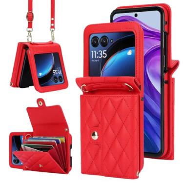 Imagem de Asuwish Capa para celular Motorola Razr Plus 2024/Moto Razr 50 Ultra com bloqueio de RFID, alça de pulso transversal, suporte para cartão de crédito, bolsa para celular RazrPlus Plus2024 + 5G mulheres