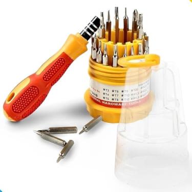 Imagem de Conjunto de Chaves de Fenda de Precisão Profissional, Kit para Reparo e Manutenção de Eletrônico com 31 Peças Philips, Torx, Fenda, ideal para Celular, Notebook, Óculos, Drone