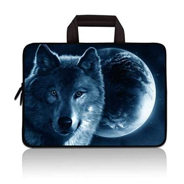 Imagem de HAPLIVES Capa para tablet infantil universal de 7 a 9 polegadas portátil de neoprene com zíper para iPad Mini 5 4 3 2 1, Galaxy Tab A 8.0 (Cool Wolf)