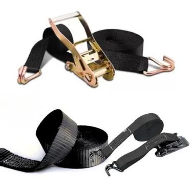 Imagem de Kit 2 Cinta com Catraca Carga 3 Ton 50mm 10metro Caminhão Amarração - 