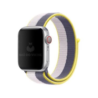 Imagem de Pulseira Nylon Loop compatível com Apple Watch - Baú do Viking, Cinza-