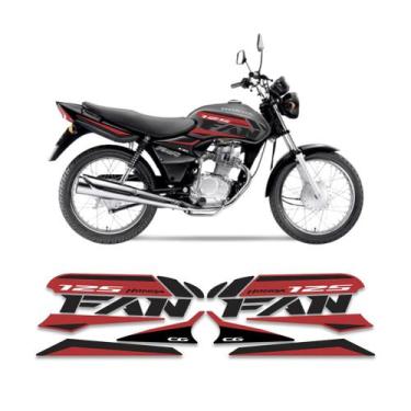 Imagem de Kit Adesivos Carenagem Honda CG Fan 125 Vermelho E Preto - Resitank, V