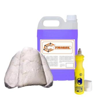 Imagem de Estopa de algodão 2kg, Marcador Industrial & Limpa Baú 5 Litros - Trig