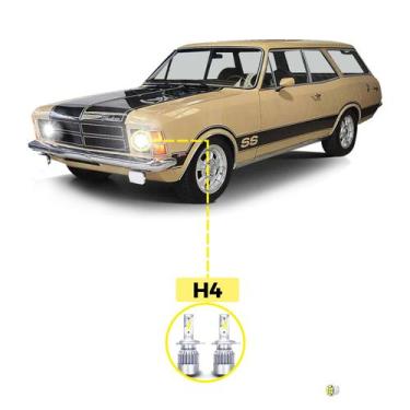 Imagem de Kit Ultra LED Chevrolet Opala Caravan 20000 Lúmens 6500K H4 - V10