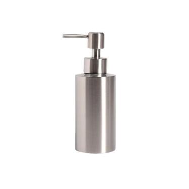 Imagem de Saboneteira Frasco de loção de aço inoxidável minimalista moderno, dispensador doméstico, frasco de pressão de metal para banheiro, frasco de gel de banho Dispensador de sabonete(Silver,Pequeno)