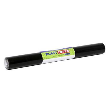 Imagem de Papel Plástico Adesivo 45cm x 10m 80 Micra Plastcover,  Preto