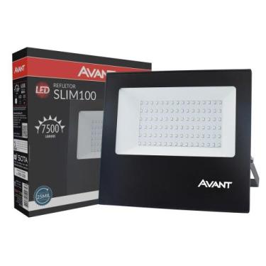 Imagem de Kit 2  Refletores - Refletor Avant LED, 100W, Slim 6,5K, 7500 Lumens, 