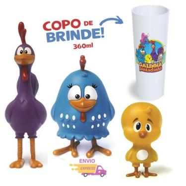 Imagem de Bonecos Familia Galinha Pintadinha Pintinho E Galo Carijó Brinquedo Be