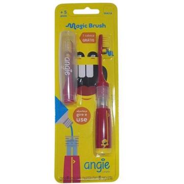 Imagem de Escova Infantil Dosadora Magic BRUSH Macia Angie - Angelus, Vermelho