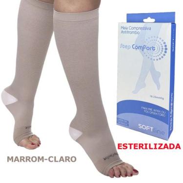 Imagem de Meia Antitrombo 3/4 Esterilizada 18-23mmhg Step Comfort, P, Marrom, Cl