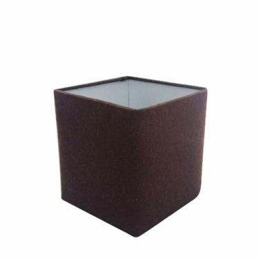 Imagem de Cúpula em tecido quadrada abajur luminária cp-4224 16/16x16cm café - V