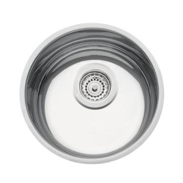 Imagem de Cuba Simples para Cozinha Redonda Prime Inox com Válvula Brilhante - T