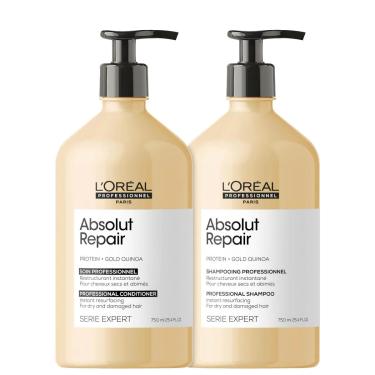 Imagem de Kit Loréal Professionnel Absolut Repair Gold Quinoa + Protein - Shampoo 750Ml + Condicionador 750Ml