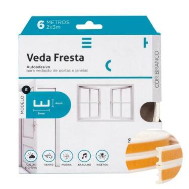 Imagem de Veda Frestas Borracha Autoadesivo Porta Janelas 6 Metros - Stamaco, Br
