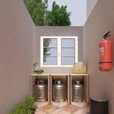 Imagem de Capa Botijão De Gás Cozinha Madeira Pinus Decorativa Suporte - Technox