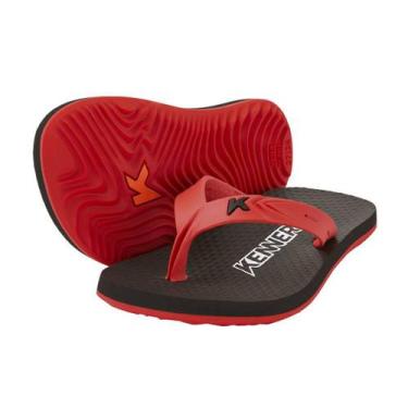 Imagem de Chinelo Infantil Kenner New Summer Kids - Preto e Vermelho, 33/34