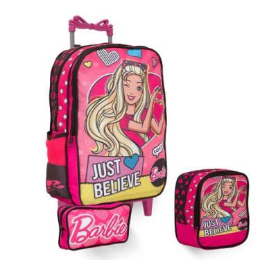 Imagem de Kit Mochila Infantil Da Barbie Com Rodinha 3 Pçs Toys 2U
